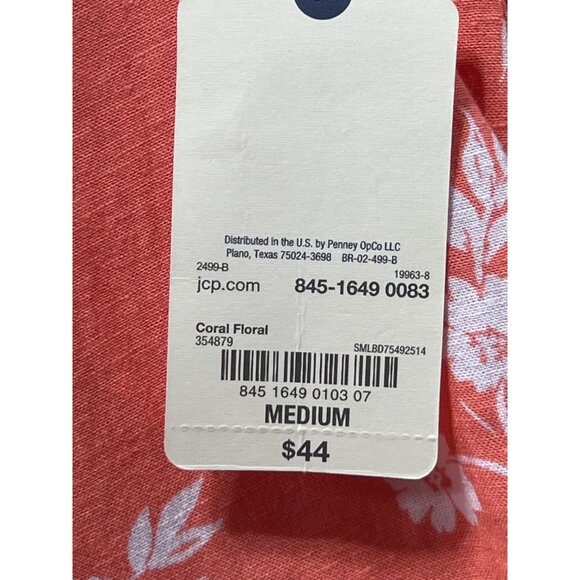 ST. John's Bay - Women's Loose Sleeveless Dress - Orange Floral - Medium - Picture 8 of 14